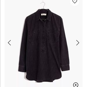 MADEWELL denim popover top in black wash